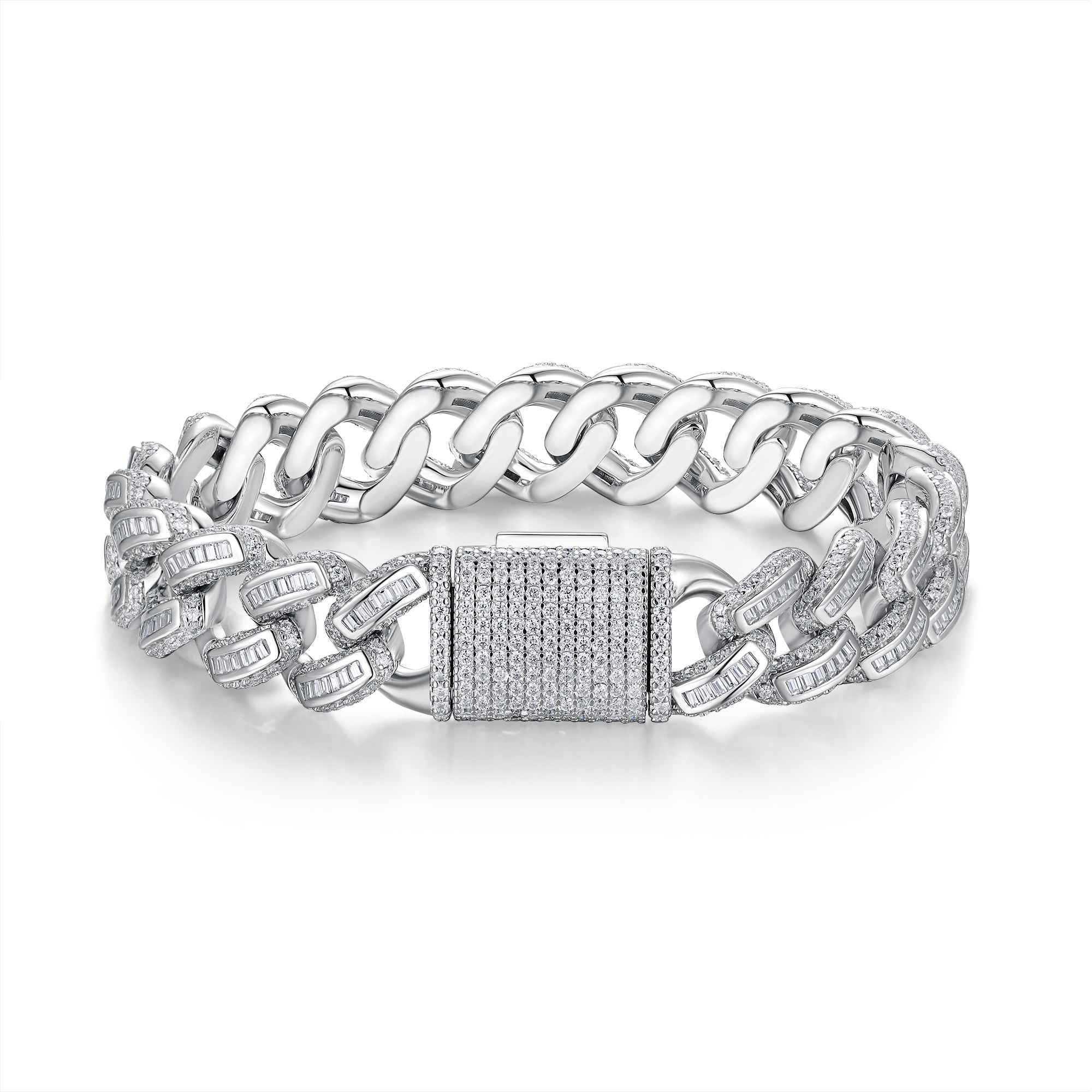 Set With Top - quality Moissanite, This Luxurious And Fashionable Light Luxury Jewelry Silver Bracelet Is Made Of S925 Silver Electroplated With Platinum - Dapper All Day