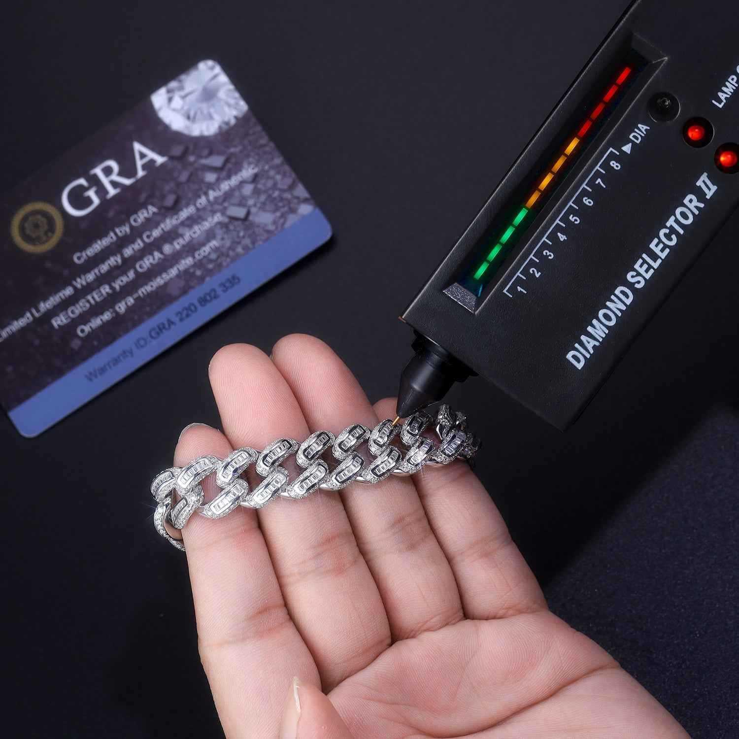 Set With Top - quality Moissanite, This Luxurious And Fashionable Light Luxury Jewelry Silver Bracelet Is Made Of S925 Silver Electroplated With Platinum - Dapper All Day